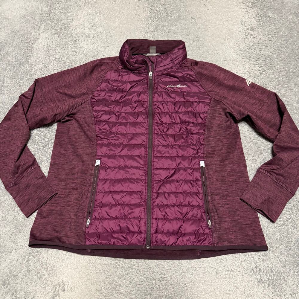 Eddie Bauer Puffer Jacket Womens XXL Maroon Sweatshirt Primaloft